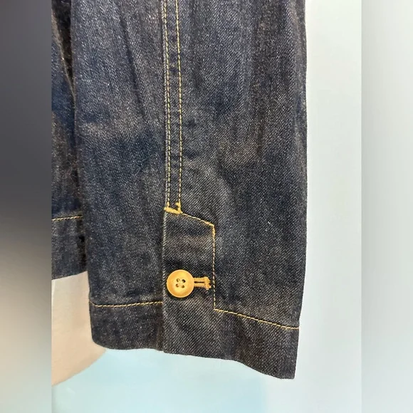 Land’s End Double Breasted fitted denim blazer jacket new without tags size 14 - Picture 7 of 15